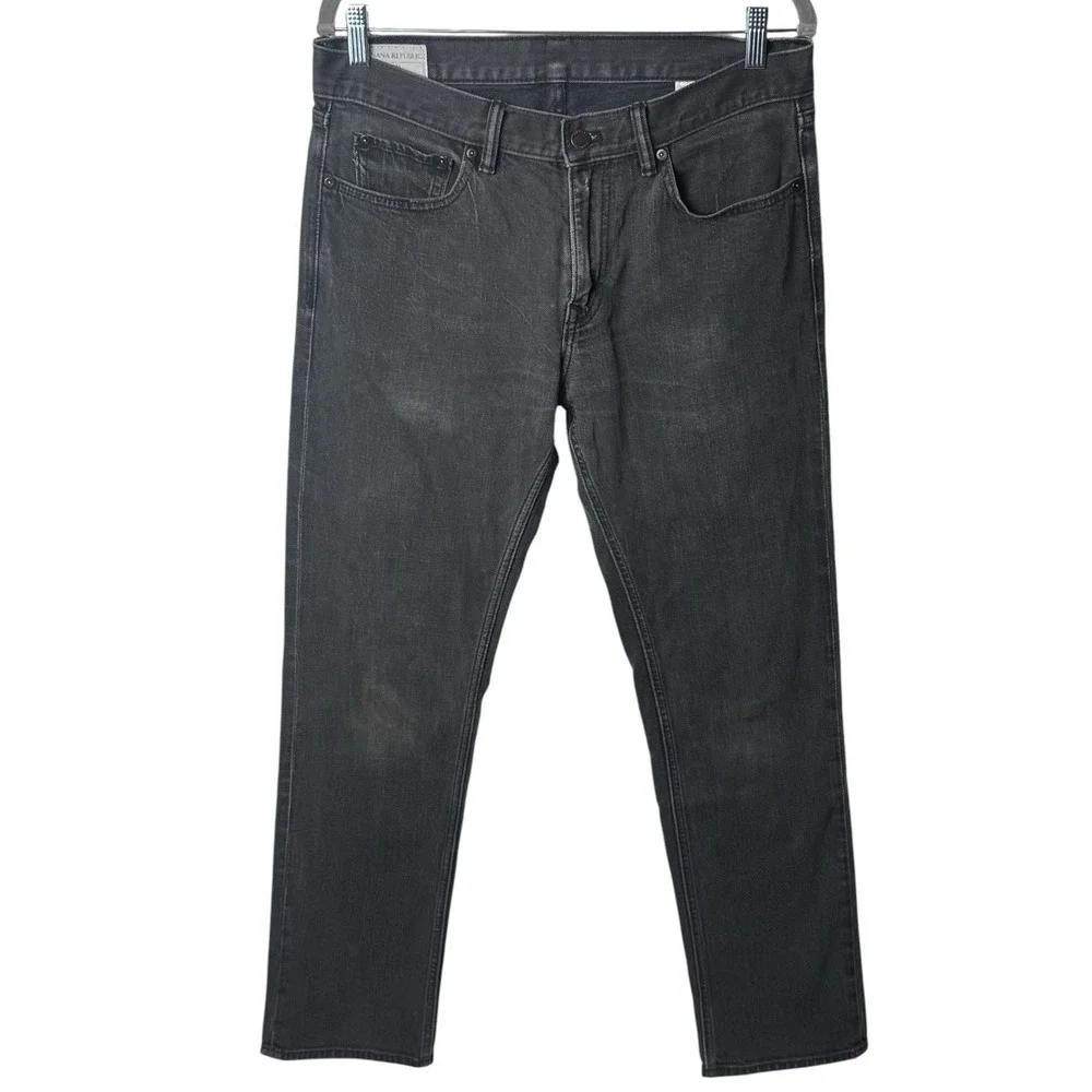 Banana Republic Slim Dark Gray Jeans Capsule Comfort Preppy Chic Minimalist 33
